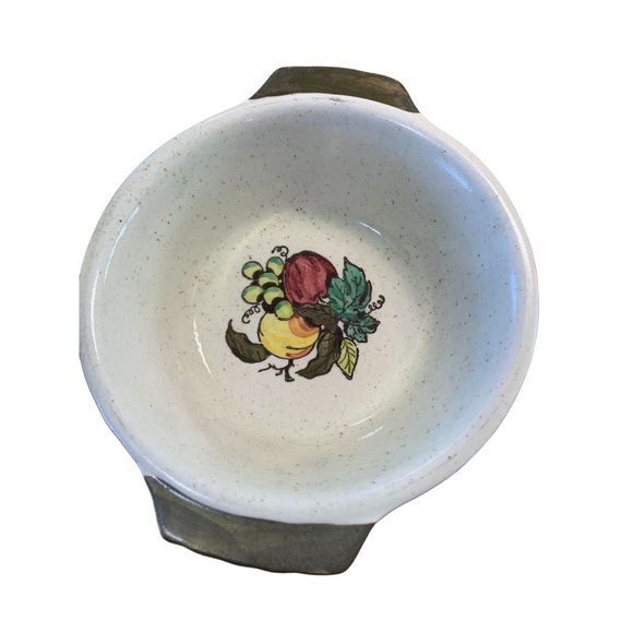 Poppy Trail Metlox Provincial Green Handled Bowl Fruit Center 8 in & 9 in Diamet - Picture 3 of 8